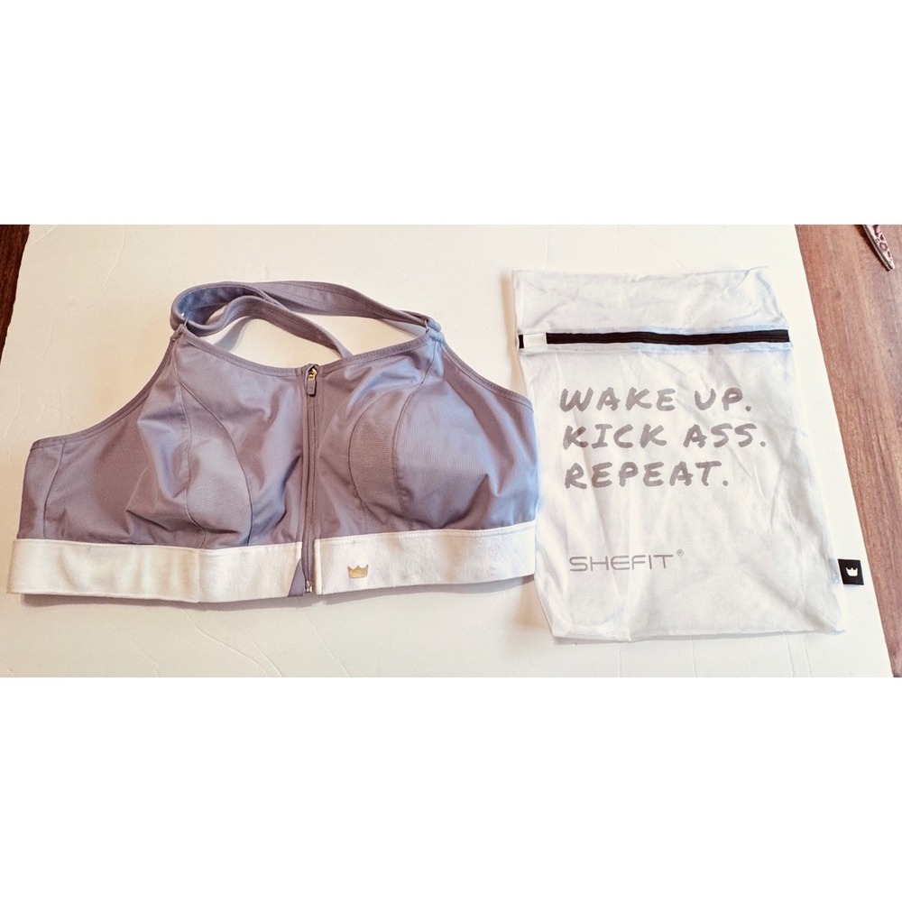 Shefit‎ Ultimate Sports Bra 5Luxe Lavender Purple High Impact Front Zip Workout